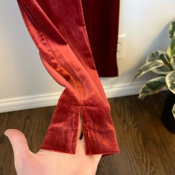 Yumi Kim. City Slicker Velvet Pants. Brick Velour. Medium - Picture 9 of 15